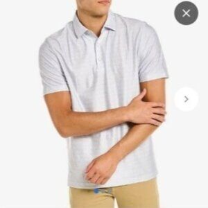 Hickey-Freeman Pima Cotton Polo Shirt White Men's Size Medium